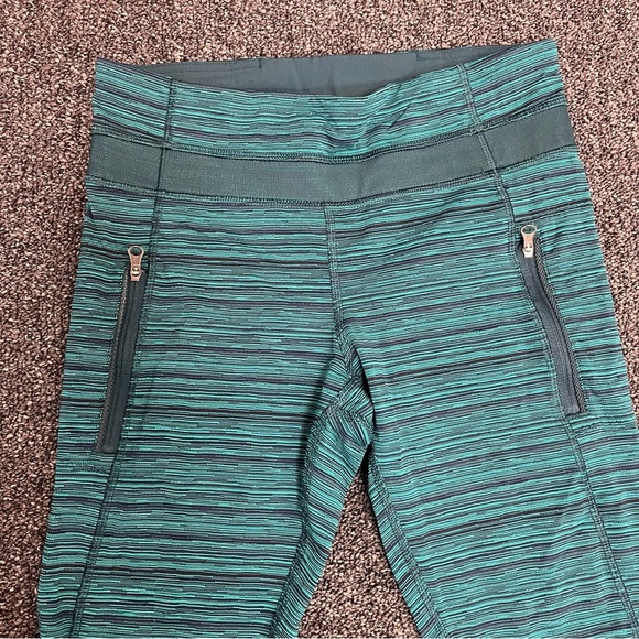 lululemon athletica Teal Striped Leggings - Picture 3 of 7